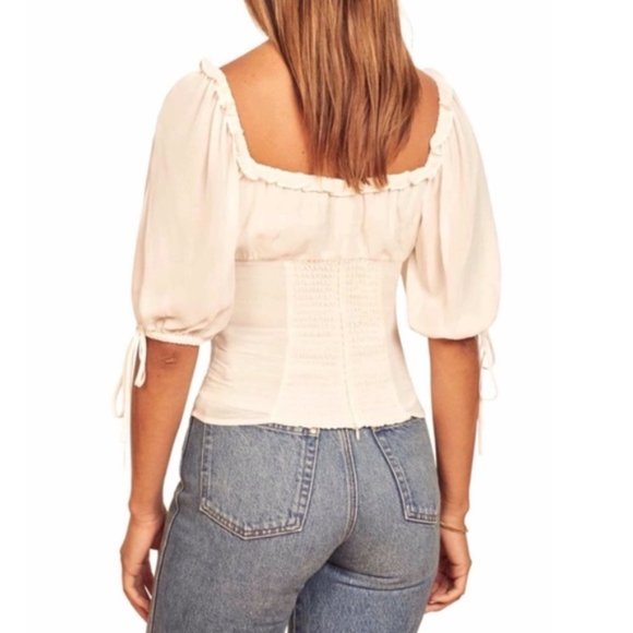 Reformation Canteloupe Top in Ivory, NWT - Picture 3 of 3
